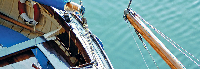 Sailing boat in Falmouth Harbour